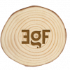 Sottobicchiere in legno con incisione laser logo EGF